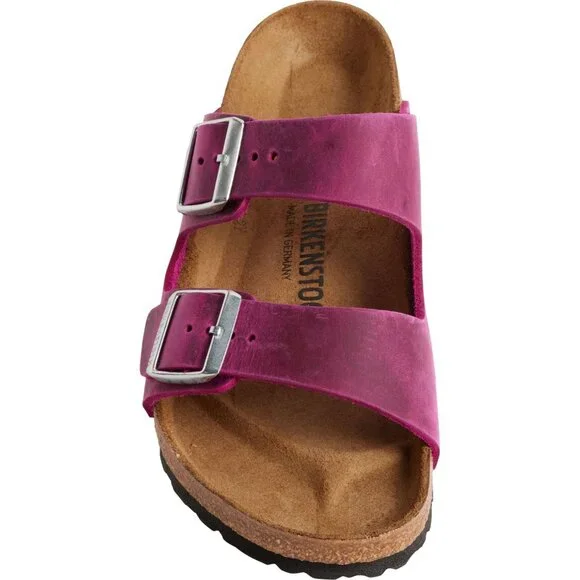 NEW Birkenstock Made in Germany Arizona BS Sandals - Oiled Leathe Fuchsia unisex - Picture 5 of 14